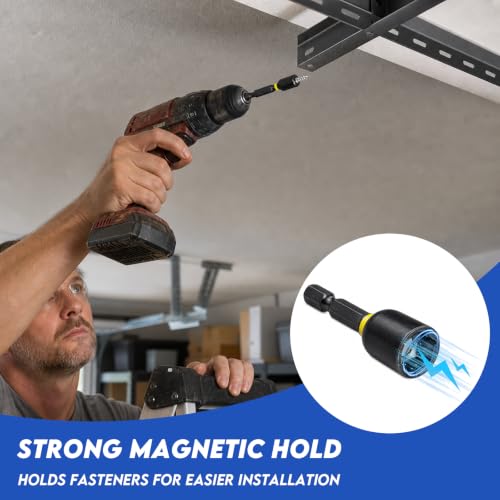 36PCS Magnetic Nut Driver Set, Metric and SAE Nut Driver Set for 1/4" Quick-Change Hex Shank, Impact Drill Driver Bit Set with Storage Bag