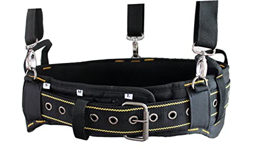 MELOTOUGH 1 PCS Tool Belt Suspenders Construction Bag Suspenders Padded Work Belt + Padded Tool Belt with handle strap Construction Work Belt with D ring