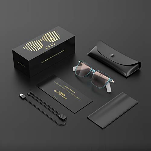 Smart Audio Glasses Anti-Blue Light Open Ear Speaker with Bluetooth Connectivity for Phone Gaming Meeting Traveling Driving White
