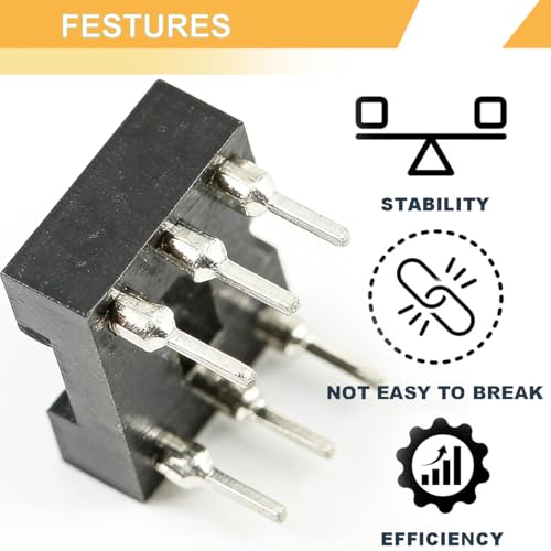 50pcs 8 Pin DIP IC Socket Round Shape 2.54mm Pitch 8 Pin IC Socket Adapter Round Holes PCB Soldering 7.6mm Pitch Shatterproof