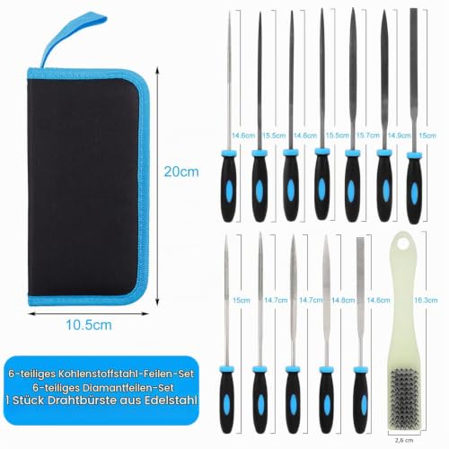 High-Quality Professional File Set Metal 13-Piece Needle Files for Wood | For wood, metal, plastic, jewelry, workshop, DIY, files, tool set