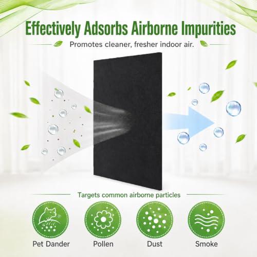 Cut to Fit Activated Carbon Filter Sheet 16"x48" Carbon Filter Pad 16"x48"x0.2" 2