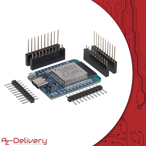 AZDelivery 3 x ESP32 D1 Mini NodeMCU WiFi Module ESP 32 Bluetooth Internet Development Board with USB-C Connection Compatible with Arduino and Compatible with Wemos D1 Mini Includes E-Book 3X