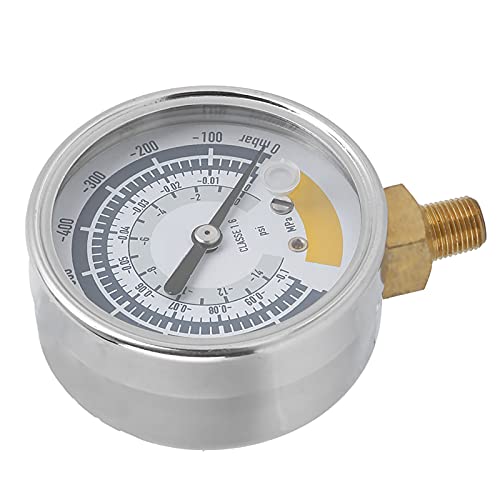 Vacuum Gauge 0-14 PSI with NPT 1/8 Inch Connection for Vacuum Pump Pressure Gauge Industrial Measuring Tools High Precision Air Pressure Measurement Accurate Vacuum Gauge