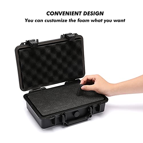 CASOMAN 11.5-Inch Water-Proof & Explosion-Proof Box, with Cush- Proof Sponge, IP67 Water Proof Grade, Customizable Foam 11.5" X 8.3" X 3.9"