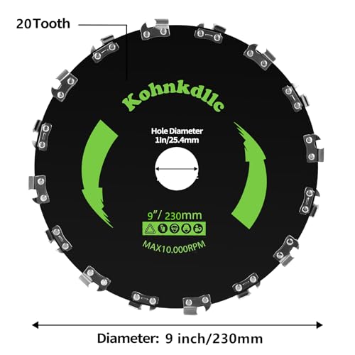 2*9 in Brush Cutter Blade +8 in Wired Trimmer Blade for Moss Grass Removal 2*9"20T+8"Wired Trimmer Blade