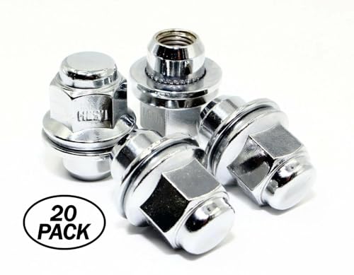 Set of 20 Veritek 12x1.25mm 1.47 Inch 13/16 Hex OEM Mag Washer Style Factory Replacement Chrome Lug Nuts for Nissan Infiniti Factory Wheels