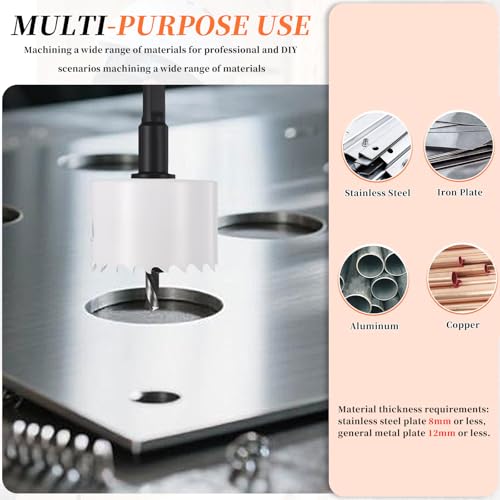 METALLIXITY Bi-Metal Hole Saw 9-1/4" 235mm W/ 2 Drill Bits White 235mm (9-1/4")