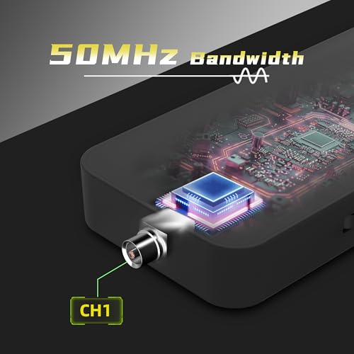 BSIDE Handheld Digital Oscilloscope, 50MHz Bandwidth with 3.2” Color LCD, 200MSa/s Sampling Rate, Potable Automotive Scope Tester with Auto/Nomal/Single Trigger for Electronic Audio Amplifier Hobbyist