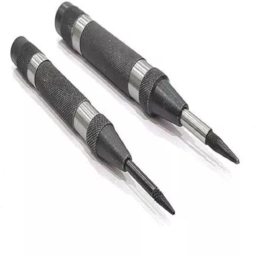 Buyohlic Automatic Center Punch with Replaceable Hardened Steel Tip with Extra tip (Set of Both) Set of both