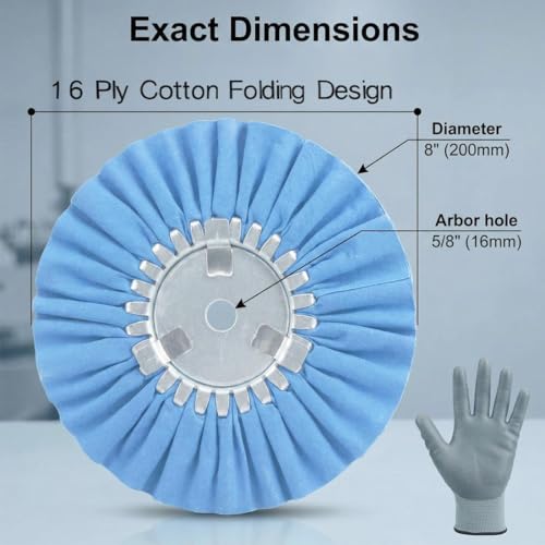 5 Pcs 8'' Airway Buffing Wheels with 5/8'' Arbor Hole