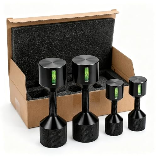 4 Pcs Two Hole Pins Detachable Pin Set with Built-in Level ,Aluminum Flange Alignment Pins, 1-1/8" & 1-5/8" Diameter, Fitting Tools for Pipe Welding (Black)