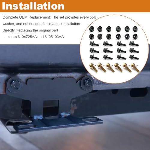 Side Step/Running Board Bolts Hardware (4 Door) - 6104725AA, 6105103AA