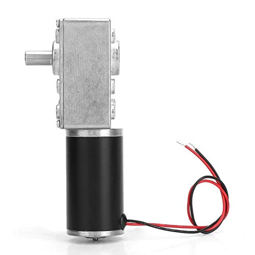 Fafeicy 12V 30RPM Worm Gear Motor, High Torsion Speed - Reduce Electric Gear Switchable 8mm Shaft, Ball Bearing Design and Metal Gear (12V 30RPM)