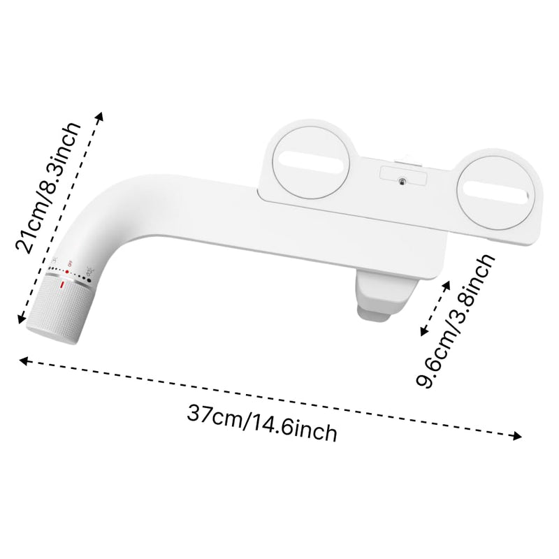 Ultra-Slim Hygienic Bidet Attachment for Existing Toilets - Adjustable Fresh Water Pressure, Dual Nozzle (Frontal & Rear Wash), Easy to Install, Black