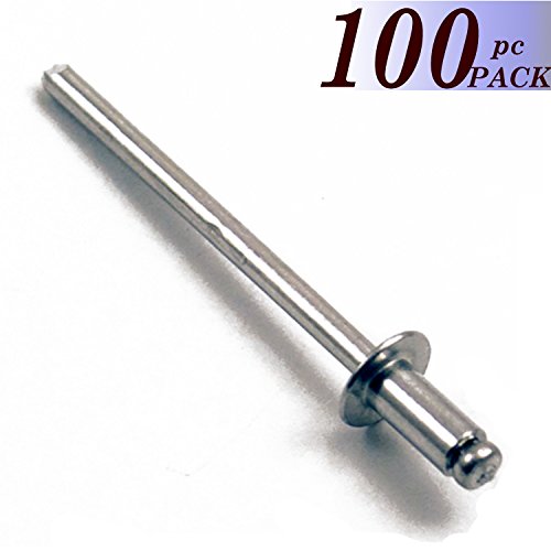BoltmanShop 3/16"Dia. Dome Head 1/8"- 1/4" Grip Range All Aluminum Panel Blind Rivets (100pkg)