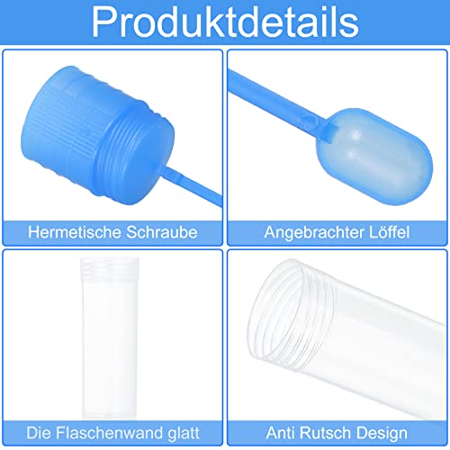10 Poop Sample Tubes 15 ml with Spoon | Chair sample tube, cats and dogs, for pets to test