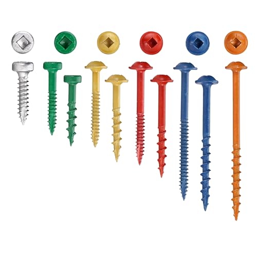ARMOR TOOL Pocket Hole Screws - 1" Fine Thread Screws 500 Piece with Green Color Coat & Square Drive - AP-F-100-500