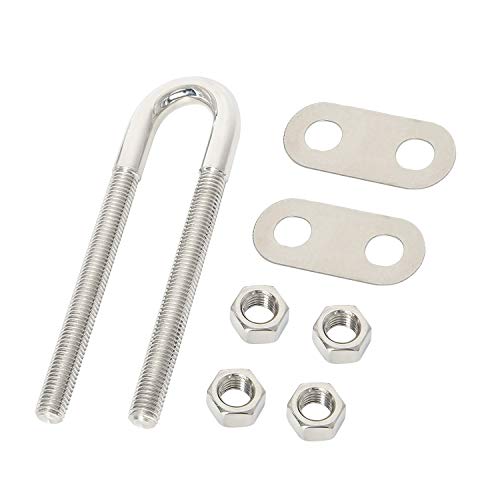 NovelBee 2 Pack 5/8" Stainless Stern Bow Eye Tie Down U Bolt,Length 8"