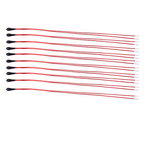 MF52B Thermistor Resistors Set, 10 Pieces, 10K Temperature Sensor with 60 mm Lacquer Wire, High Sensitivity, 1K/5K/10K Resistance Values