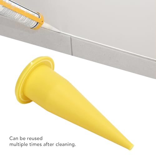 50pcs Caulking Nozzles Cone Nozzle Glass Glue Tips Plastic Fine Tip Reusable Nozzle Applicator Finishing Tool for Sealant Glue