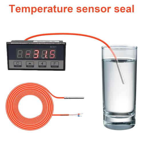 PT1000 Temperature Sensor, Temperature Sensor, 3 Metre Silicone Cable Cable, Temperature Sensor Heating, up to +200°C, Cable Sensor, Solar Sensor for Industrial and Household Appliances Applications