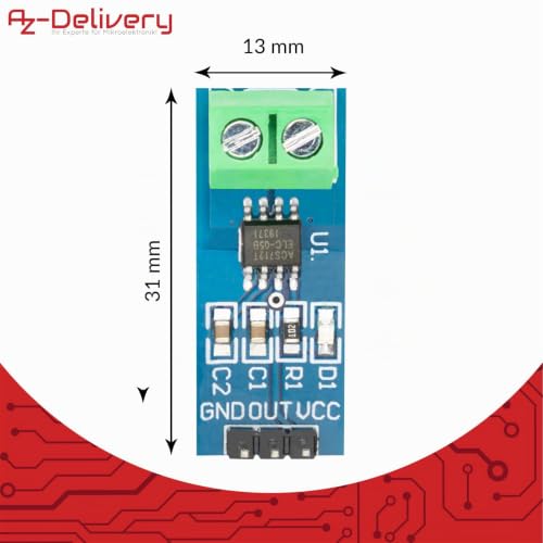 AZDelivery 3 x ACS712 20A Amp Current Sensor Range Module Current Sensor Compatible with Arduino