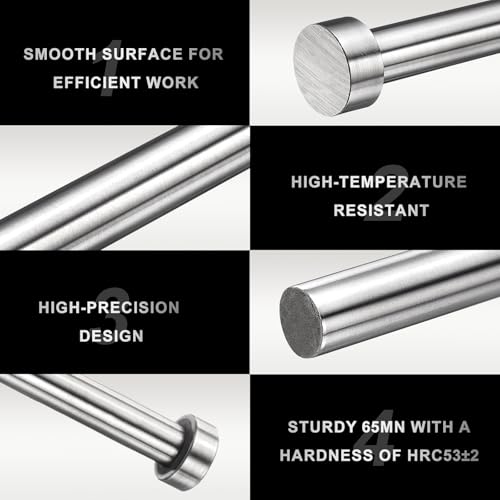 HARFINGTON Straight Ejector Pins 1" Dia 254mm (10") Long 65Mn Round Tip Punches Steel Ejector Pin Punch for Die Manufacturing Mechanical Maintenance 1" x 10"