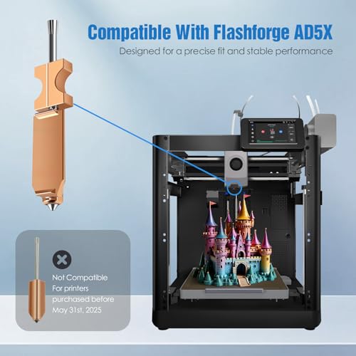 Nozzle Kit for Flashforge AD5X, 0.25mm / 0.4mm / 0.6mm Nozzles with Silicone Socks & Nozzle Wipers, 3D Printer Accessories 0.25/0.4/0.6 mm