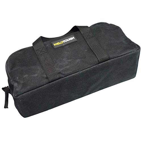 MELOTOUGH Waxed Canvas Utility Tool Tote bag Combo Kit-Includes 1 Medium & 1 Small Tool Organizer Bags for Electrician, Plumbing, Gardening, HVAC