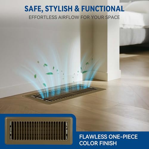 4" x 10" Floor Register Vent Covers 4Pack, Brown, Steel Floor Vent 4*10 Inches 4PCS