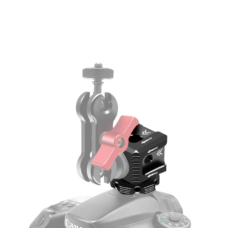 Triple Hot Shoe Mount Adapter Cold Shoe Extension Mount Monitor Holder Bracket 1/4 Arri Hole for Camera Cage Rig