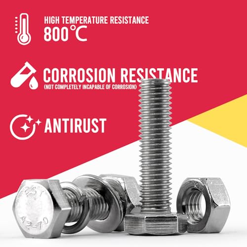 860pcs 304 Stainless Steel Metric Bolt Assortment Kit,M4 M5 M6 Bolts and Nuts Washers Assortment Set,14 Most Common Sizes M4 M5 M6 Bolts and Nuts Kit (SS304 860PCS)