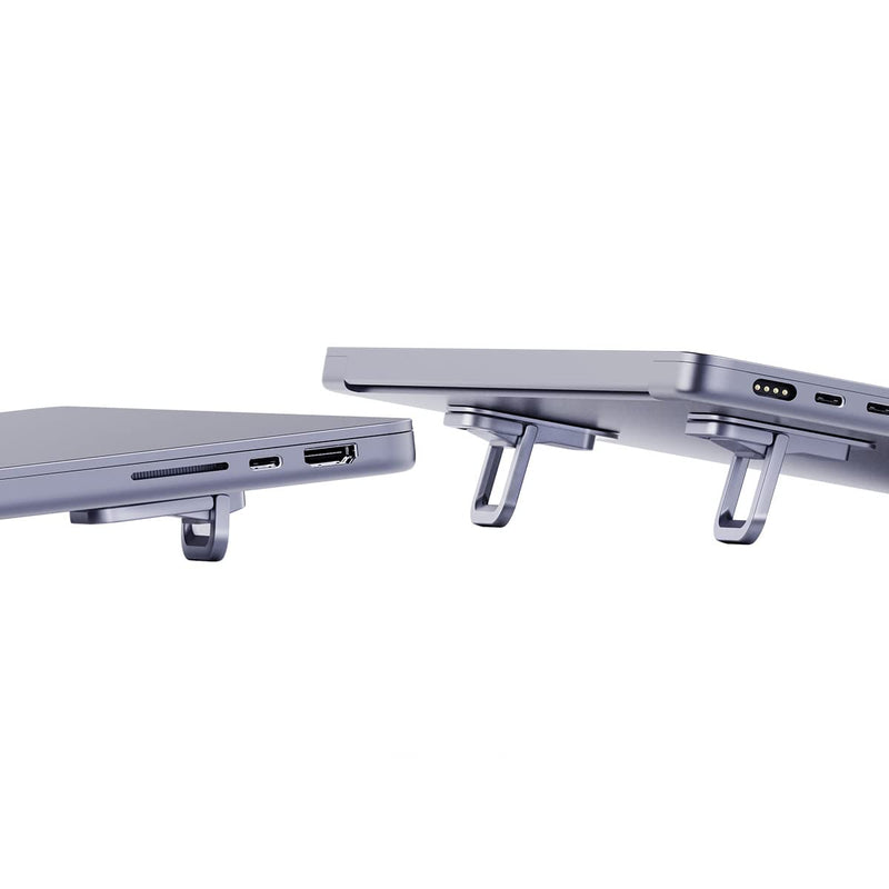 Hagibis Laptop Stand Adjustable Height for Desk, Portable Invisible Laptop Riser, Ergonomic Mount Keyboard Kickstands Aluminum Cooling Pad for MacBook Pro Air, Tablet Laptop (Grey) Grey