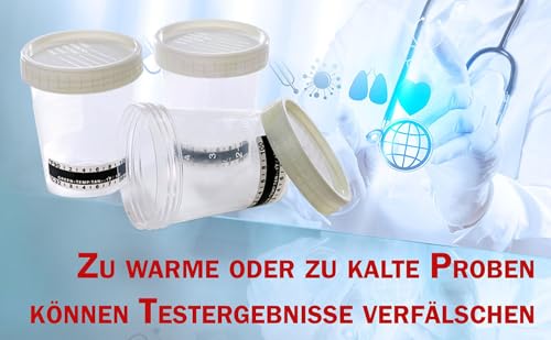 Sterile Urine Cup / Sample Cup Screw Top 120ml with Temperature Indicator Pack of 5
