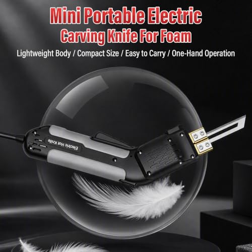 300W Hot Knife Foam Cutter, 600°C Fast Heat, With 4 Blades, Active Cooling Black