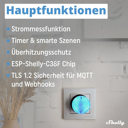 Shelly AZ Plug Black - WLAN Smart Socket, Power Measurement, 12 A, 2500 W, Frustration-Free Setup, Timer Switch, Alexa Certified Plug, Smart Home, No Hub Required, Heating & Cooling