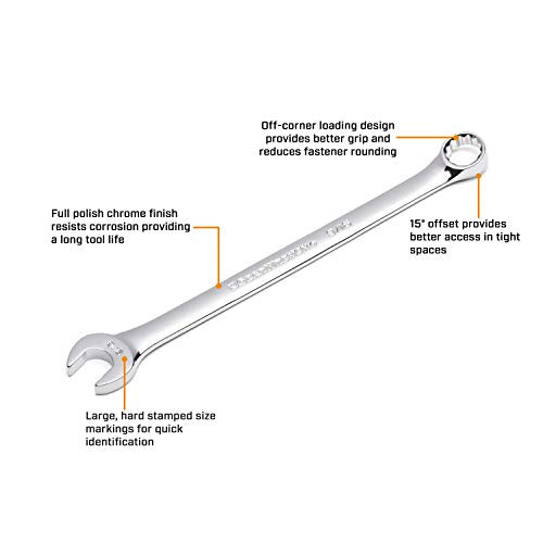 GEARWRENCH 12 Pt. Long Pattern Combination Wrench, 1-1/8" - 81734 28.6mm