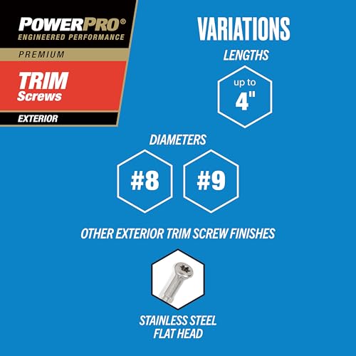Power Pro All-Purpose Wood Trim Screws, #9 x 4in, 128 Pack, Bronze #9 x 4" (Pack of 2)