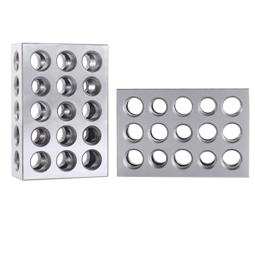 Accusize Ultra Precision 1-2-3 Blocks Set, 23 Holes, 2 Pc Pair
