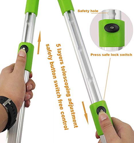 Bypass Lopper with Extendable, Anvil Lopper Heavy Duty, Tree Trimmer Telescopic 26-41 Inch, Garden Pruner 5 Sections Handle Adjustment, Branch Cutter with 2 Inch Cut Capacity