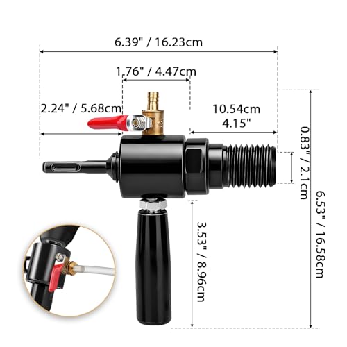 1 1/4"-7 Male to SDS Plus Drill Adapter Includes Water Pump & 4m Water Hose SDS Plus Shank