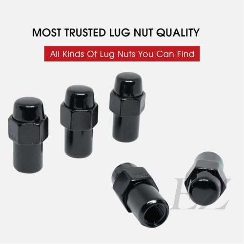 Cragar Standard Mag Lug Nut 1/2"-20 Black with Chrome Center Washer Set of 20 Pcs 1/2"