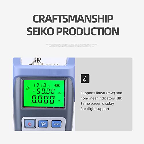 FTTH Fiber Optical Power Meter with Light Source SC FC Connector Optic Test Equipment for CCTV Communication Engineering OPM-50~+26dBm