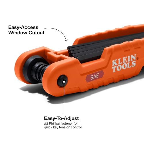 Klein Tools 70553 3-Piece Pro Folding Hex Key Set, Metric, SAE, Torx Sizes, 31 Keys, Industrial Strength Heat Treated Alloy Steel TORX, SAE & Metric Kit