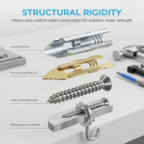 420 PCS Self Drilling Drywall Anchors with Screws Kit 420pcs-gold