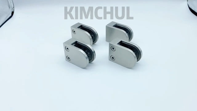4-Pcs Round Flat-Back Glass Clamps, 304 Stainless Steel, Polished 4 D,Hair line