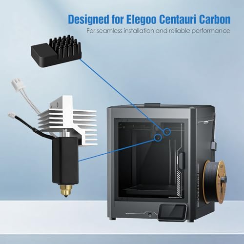 Hotend Kit for Elegoo Centauri Carbon, Fully Pre-Assembled Replacement Hotend with 0.4mm Brass Nozzle, Silicone Socks & Nozzle Wipers Included - 3D Printer Accessories Hotend Kit