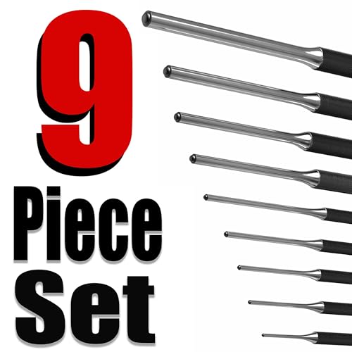 9PCS Roll Pin Punch Set Removing Repair Tools Alloy Steel Mechanics Punch Kit with Tool Pouch, Great for Machinery, Vehicles, Woodwork and Crafts