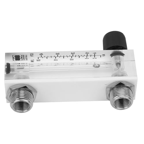 LZM-6T Adjustable Gas Flow Meter Panel Type Flow Meter Instrument Brass Socket / 4 Inch for Oxygen/Air/Gas 2-20LPM / 4-40SCFH